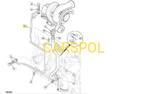 Pipe turbo oil feed for JCB 3CX 4CX ORG