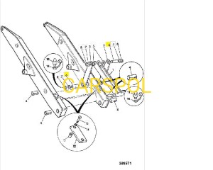 Pin pivot with grease hole for JCB 3CX 4CX ZAM